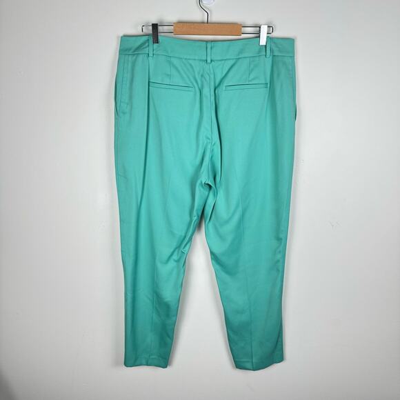 Reiss Ember High-Rise Slim Straight Leg Trouser Pants Size 14 Teal Blue Green - Picture 5 of 11